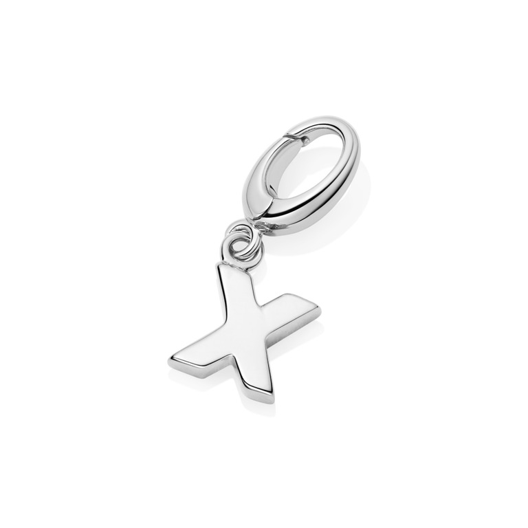 Silver Initial 'X' Biography Charm