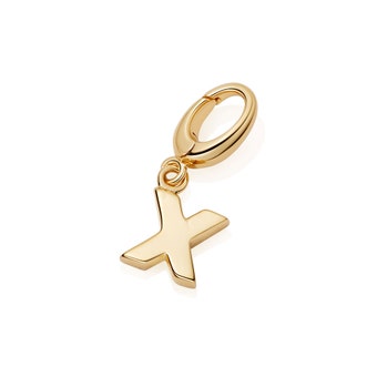 Gold Initial 'X' Biography Charm