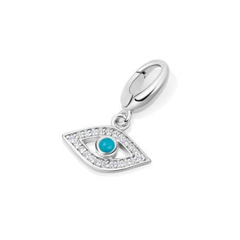 Silver Biography Evil Eye Charm