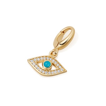 Gold Biography Evil Eye Charm