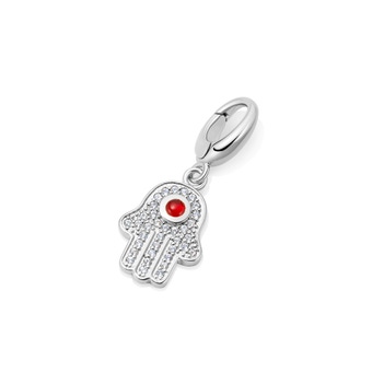 Silver Biography Hamsa Charm