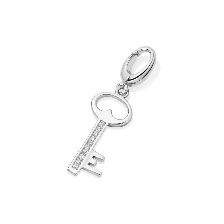 Silver Biography Key Biography Charm