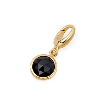 Black Onyx Biography Charm in Yellow Gold Vermeil