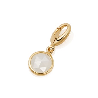 Moonstone Biography Charm in Yellow Gold Vermeil