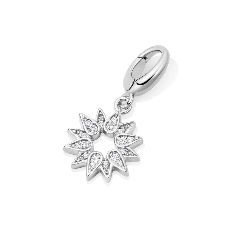 Silver Biography Sun Charm