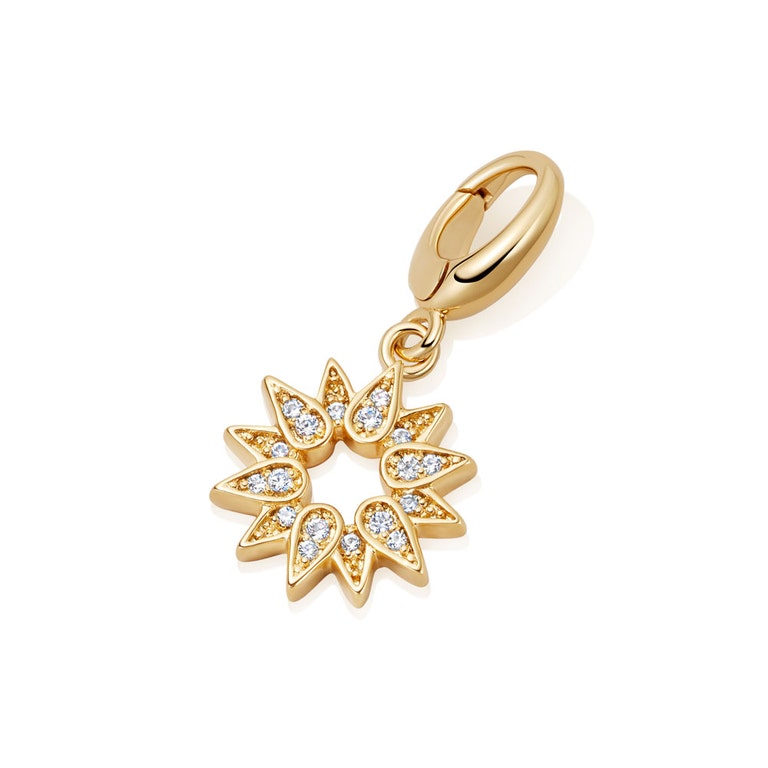 Gold Biography Sun Charm