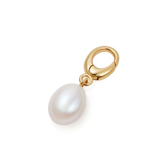 Gold Biography Pearl Charm