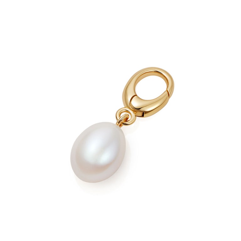 Gold Biography Pearl Charm