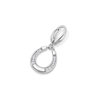 Silver Biography Horseshoe Charm