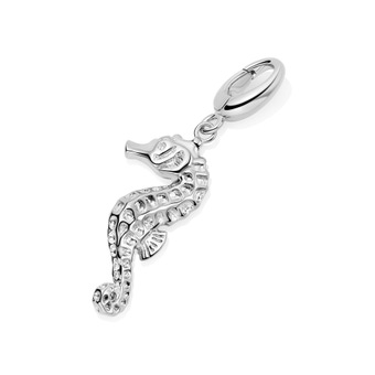 Silver Biography Sea Horse Charm