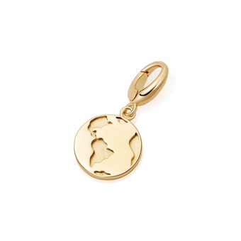 Gold Biography Earth Charm