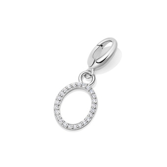 Silver Biography Open Oval Charm