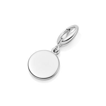 Silver Biography Engravable Disc Charm