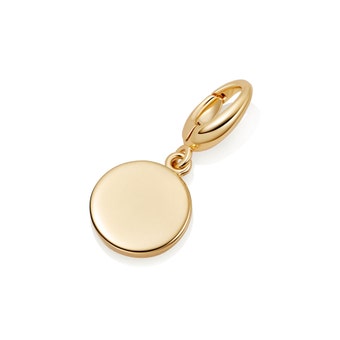 Plain Disc Biography Charm in yellow gold vermeil