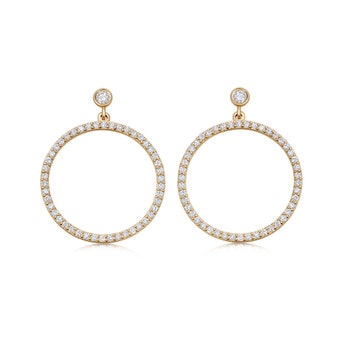 Solid Gold Icon Nova Diamond Pave Drop Earrings