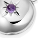 Silver Biography February Birthstone Amethyst Locket Charm