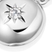 Silver Biography April Birthstone Rock Crystal Locket Charm