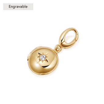 Rock Crystal Biography April Birthstone Locket Charm