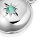 Silver Biography May Birthstone Green Agate Locket Charm