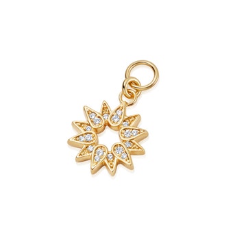 Sun Biography Earring Charm in Yellow gold Vermeil