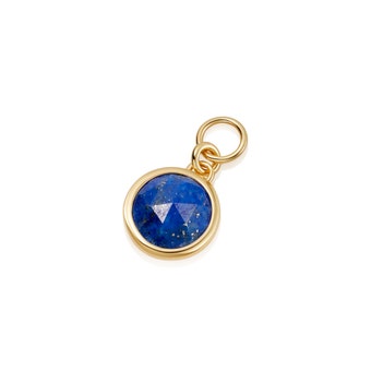 Gold Biography Lapis Earring Charm