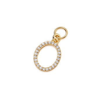Open Oval Biography earring Charm in Yellow Gold Vermeil