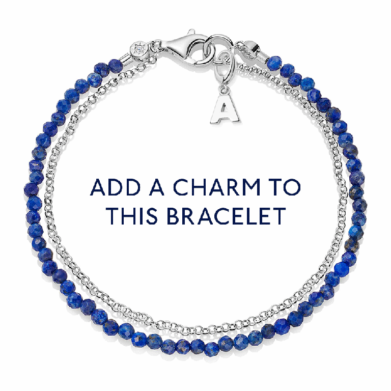 Silver Biography Lapis Bracelet