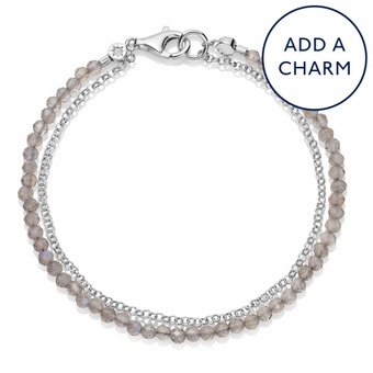 Silver Biography Labradorite Bracelet