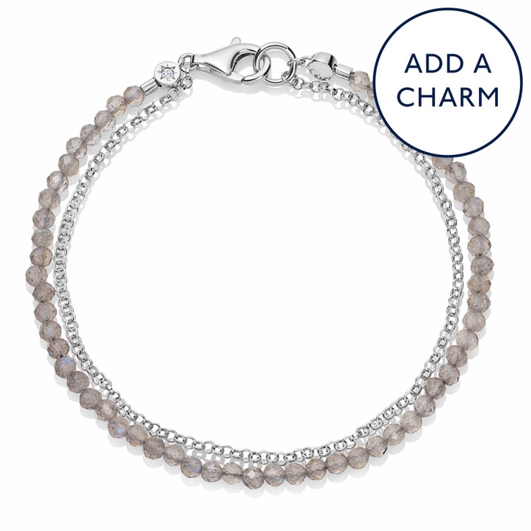 Silver Biography Labradorite Bracelet