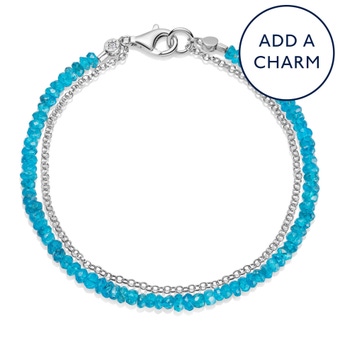Silver Biography Apatite Bracelet