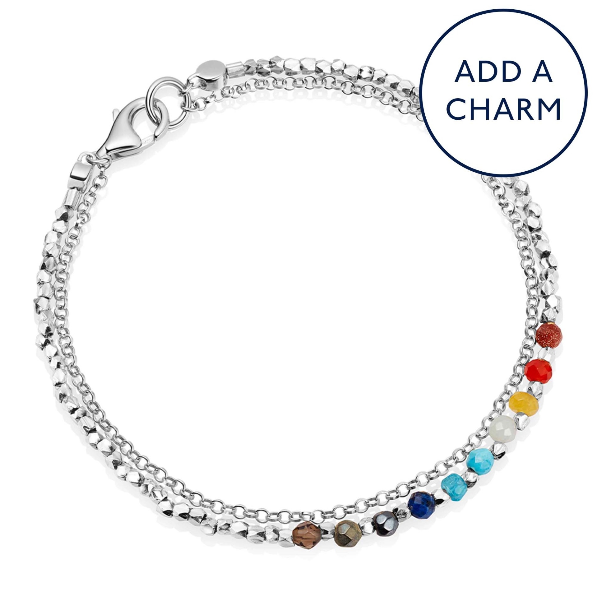 Silver Biography Rainbow Bracelet