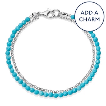Silver Biography Turquoise Bracelet