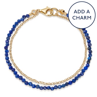 Gold Biography Lapis Bracelet