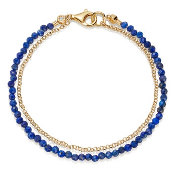 Gold Biography Lapis Bracelet