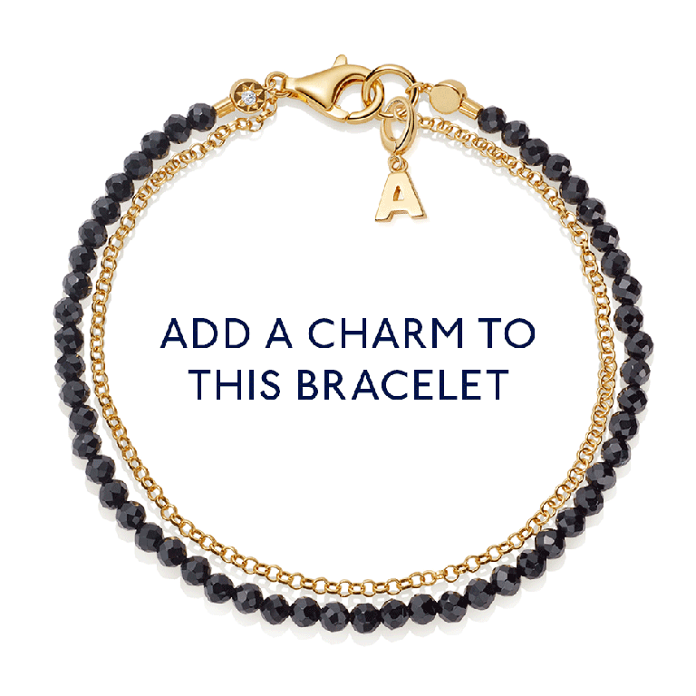 Gold Biography Black Spinel Bracelet