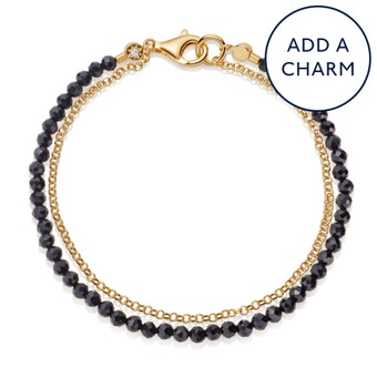Gold Biography Black Spinel Bracelet