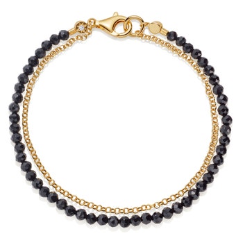 Gold Biography Black Spinel Bracelet