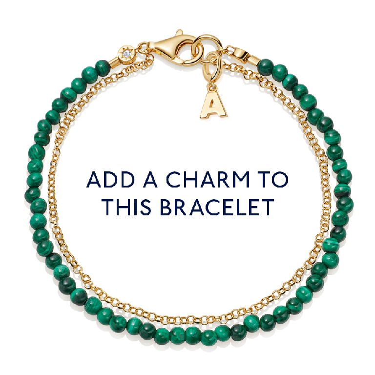 Gold Biography Malachite Bracelet