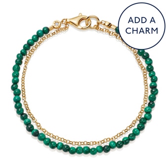 Gold Biography Malachite Bracelet