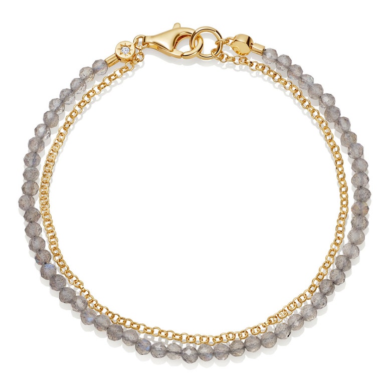 Gold Biography Labradorite Bracelet