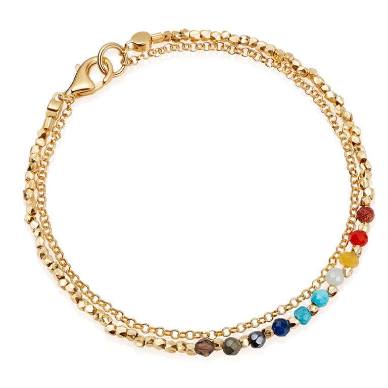 Rainbow Biography Bracelet IN Yellow GOLD VERMEIL