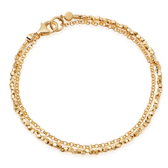 Nugget Biography Bracelet in Yellow gold vermeil