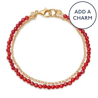 Gold Biography Red Agate Bracelet