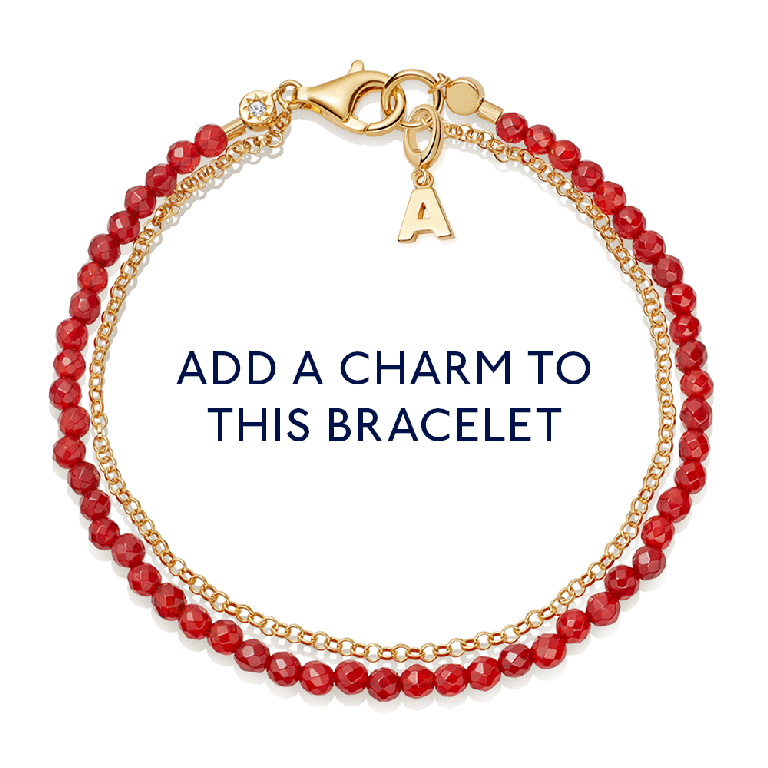 Gold Biography Red Agate Bracelet