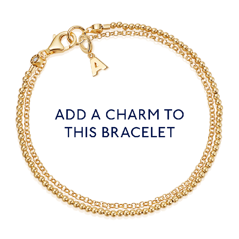 Gold Biography Round Bead Bracelet