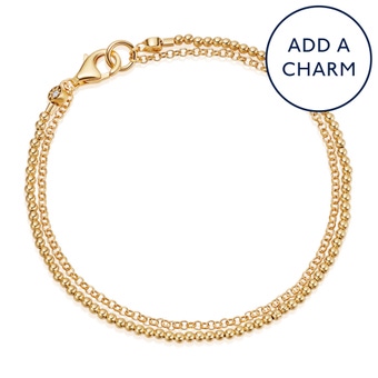 Gold Biography Round Bead Bracelet
