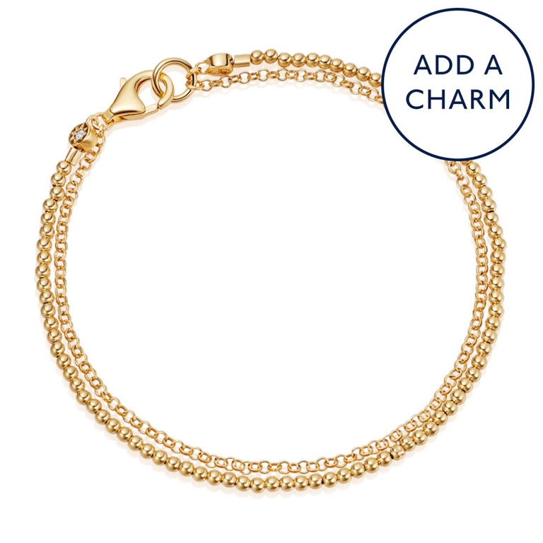 Gold Biography Round Bead Bracelet