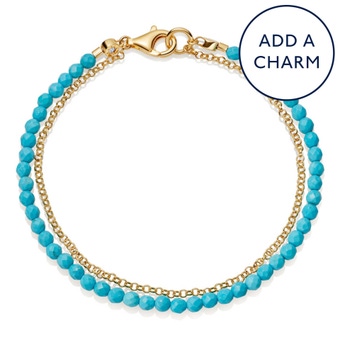 Gold Biography Turquoise Bracelet