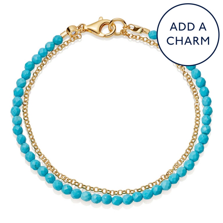 Gold Biography Turquoise Bracelet