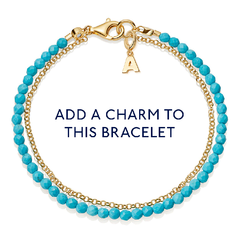 Gold Biography Turquoise Bracelet